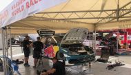 Final preparations for Nasser Saleh Al Attiyah’s Volkswagen Polo GTI.