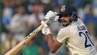 India's Axar Patel plays a shot during the second day of the second Test cricket match between India and Australia at the Arun Jaitley Stadium in New Delhi on February 18, 2023. (Photo by Money Sharma / AFP)