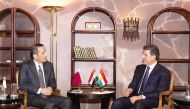 Deputy Prime Minister and Minister of Foreign Affairs H E Sheikh Mohammed bin Abdulrahman Al Thani with President of the Kurdistan Region of Iraq H E Nechirvan Barzani, in Munich, Germany.
