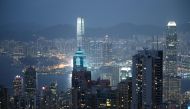 This photo taken on February 21, 2023 shows a view of buildings from the Peak in Hong Kong. Photo by Peter PARKS / AFP