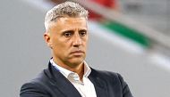 Al Duhail coach Hernan Crespo looks on during semi-final against Al Hilal. AFP
