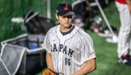 Japan's Shohei Ohtani attends a training session ahead of the World Baseball Classic at the Tokyo Dome in Tokyo on March 8, 2023. (Photo by Yuichi YAMAZAKI / AFP)