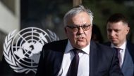 Russian Deputy Foreign Minister Sergei Vershinin leaves after talks on Black Sea grain Initiative at the United Nations in Geneva on March 13, 2023. (Photo by Fabrice Coffrini / AFP)