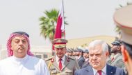 Deputy Prime Minister and Minister of State for Defense Affairs, H E Dr. Khalid bin Mohammed Al Attiyah with Romanian Minister of National Defense, H E Angel Tilvär.
