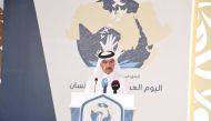 Secretary General of the Ministry of Foreign Affairs H E Dr. Ahmed bin Hassan Al Hammadi speaking at the event marking Arab Human Rights Day.