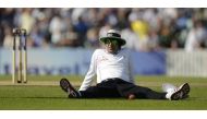 File Photo: Umpire Aleem Dar sits down during a break at the first cricket test match between England and South Africa at the Oval cricket ground in London, July 19, 2012. (REUTERS/Philip Brown)