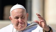 Pope Francis leaves his weekly open-air general audience at St.Peters' square in the Vatican, on March 15, 2023. (Photo by Alberto PIZZOLI / AFP)