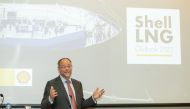 A Shell’s global LNG official making a presentation