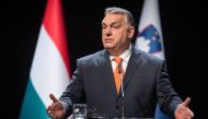 Hungarian Prime Minister Viktor Orban speaks in Lendava, a Slovenian city with a large Hungarian ethnic minority, on February 21, 2022.  File photo / AFP

