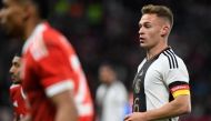 Germany's midfielder Joshua Kimmich wears the captain's armband during the international friendly football match Germany v Peru in Mainz, southern Germany, on March 25, 2023. (Photo by Thomas Kienzle / AFP)
 