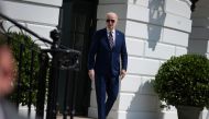 US President Joe Biden walks to board Marine One on the South Lawn of the White House in Washington, DC, on March 28, 2023.  (Photo by Oliver Contreras / AFP)