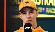 McLaren's Australian driver Oscar Piastri speaks at a press conference ahead of the 2023 Formula One Australian Grand Prix at the Albert Park Circuit in Melbourne on March 30, 2023. Photo by WILLIAM WEST / AFP
