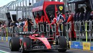 Ferrari's Monegasque driver Charles Leclerc leaves the pitlane during the first practice session of the 2023 Formula One Australian Grand Prix at the Albert Park Circuit in Melbourne on March 31, 2023. Photo by Paul CROCK / AFP