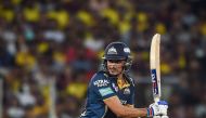 Gujarat Titans' Shubman Gill plays a shot during the Indian Premier League (IPL) Twenty20 cricket match between Gujarat Titans and Chennai Super Kings at the Narendra Modi Stadium in Ahmedabad on March 31, 2023. (Photo by Punit PARANJPE / AFP)