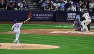 Brian Anderson #9 of the Milwaukee Brewers waits for a pitch from Carlos Carrasco #59 of the New York Mets during the second inning of Opening Day at American Family Field on April 03, 2023 in Milwaukee, Wisconsin. (Photo by Stacy Revere / GETTY IMAGES NORTH AMERICA / Getty Images via AFP)