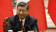 China's  President Xi Jinping attends a joint press conference with French President Emmanuel Macron (not pictured) in Beijing on April 6, 2023. (Photo by LUDOVIC MARIN / AFP)