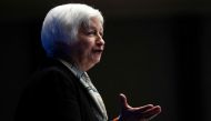 (FILES) In this file photo taken on March 30, 2023 US Treasury Secretary Janet Yellen speaks at the National Association for Business Economics (NABE) at the Capitol Hilton in Washington, DC. (Photo by Andrew Caballero-Reynolds / AFP)