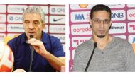 Al Sadd coach Juan Manuel Lillo (left) and Umm Salal coach Talal El Karkouri during separate press conferences ahead of the Amir Cup quarter-final between their teams to be played tonight. 