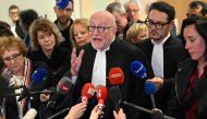French lawyer Alain Jakubowicz talks to the press at the Paris courthouse on April 17, 2023 after the trial of Air France and plane manufacturer Airbus for the crash of the Rio-Paris Air France flight A330 on June 1, 2009 which killed 228 people. (Photo by BERTRAND GUAY / AFP)
