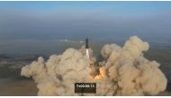 This still image taken from a SpaceX video shows the SpaceX Starship lifting off from the launchpad during a flight test from Starbase in Boca Chica, Texas, on April 20, 2023. Photo by Handout / SPACEX / AFP
