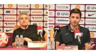 Al Sadd coach Juan Manuel Lillo (left) and Al Shahania coach Alvaro Mejia during pre-match press conferences yesterday. Pictures: Abdul Basit