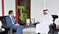Qatar Chamber, First Vice-Chairman, Mohamed bin Twar Al Kuwari (right) in conversation with the President and National Chairman of AACCI Mohamed Hage.