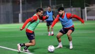 Al Duhail players during a training session. 