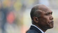 Nantes' French head coach Antoine Kombouare is seen during the French L1 football match between FC Nantes and AS Monaco FC at the Stade de la Beaujoire Louis Fonteneau in Nantes, western France on April 9, 2023. (Photo by Sebastien SALOM-GOMIS / AFP)