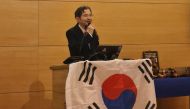Korean Ambassador to Qatar H E Lee Joon-ho addressing the gathering.