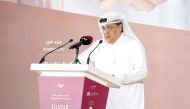 Executive General Manager and Group Chief Business Officer at QNB Group, Yousef Mahmoud Al Neama addressing the Qatar CSR Summit held at Qatar University, yesterday.
