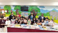 Students browse through books during Birla Book Fair at Birla Public School.