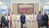 President of the Federal Republic of somali h e hassan sheikh Mohamud with Qatar Chamber Chairman sheikh Khalifa bin Jassim al Thani and other officials during the meeting