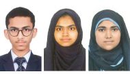 From left: Khaled Mohammed Abdul Qader, Fathimath Shifana Abdul Muneer, and Zainab Abdul Basit