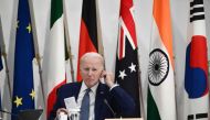 US President Joe Biden takes part in a Partnership for Global Infrastructure and Investment event during the G7 Leaders' Summit in Hiroshima on May 20, 2023. (Photo by Brendan Smialowski / AFP)