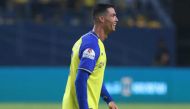Nassr's Portuguese forward Cristiano Ronaldo  during the Saudi Pro League football match between Al-Nassr and Al-Shabab at the al-Awwal Park Stadium in Riyadh on May 23, 2023. (Photo by Fayez NURELDINE / AFP)