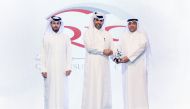 QIC Group Chief Administrative Officer Rashid Al Buainain  (right) receiving the award.