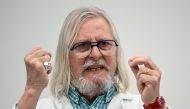File Photo: French virologist Didier Raoult addresses a press conference on Covid-19 at the IHU medical institute in Marseille on April 20, 2022. (Photo by Christophe SIMON / AFP)