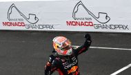 Red Bull Racing's Dutch driver Max Verstappen celebrates in the parc ferme after winning the Formula One Monaco Grand Prix at the Monaco street circuit in Monaco, on May 28, 2023. (Photo by Jeff Pachoud / AFP)
