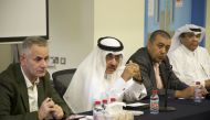 Speakers during the symposium to mark the 50th anniversary of the Qatari Theater.