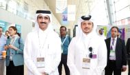 Officials at the Project Qatar 2023 exhibition.