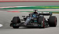 Mercedes' British driver George Russell competes in the Spanish Formula One Grand Prix race at the Circuit de Catalunya on June 4, 2023 in Montmelo, on the outskirts of Barcelona. Photo by JAVIER SORIANO / AFP