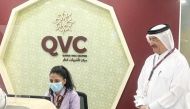 NHRC Deputy Chairman H E Dr. Mohammed bin Saif Al Kuwari at a Qatar Visa Centre during the trip.