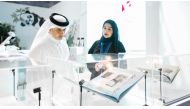Minister of Municipality H E Dr. Abdullah bin Abdulaziz bin Turki Al Subaie during his visit to the Doha International Book Fair yesterday.