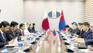 Secretary-General of the Ministry of Foreign Affairs H E Dr. Ahmed bin Hassan Al Hammadi chairing the Qatari delegation during the meeting.