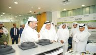 Minister of Environment and Climate Change H E Sheikh Dr. Faleh bin Nasser bin Ahmed bin Ali Al Thani with other officials during a visit to QSTP.