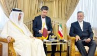 Minister of Labour H E Dr. Ali bin Smaikh Al Marri and Iranian Minister of Cooperatives, Labour and Social Welfare H E Solt Mortazavi during a meeting in Tehran, yesterday.