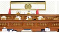 Shura Council Speaker H E Hassan bin Abdullah Al Ghanim chairing a meeting of the Council, yesterday.