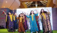 Kids performing a cultural dance as part of Hyatt Plaza’s Eid activities.