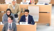 Third secretary of the permanent delegation of Qatar to the United Nations office in Geneva Abdulla Ali Bahzad during the meeting.
