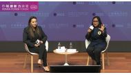 QPWN Head Karmela Palma (left) during her talk at the 3rd Women Power Forum held in Hong Kong. 